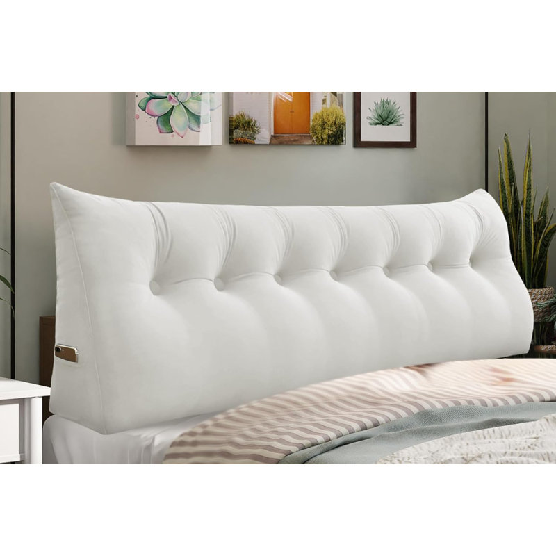Triangular Backrest Cushion, White, 50cm H x 160cm W