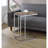 ACME Danson Accent Table, Weathered Oak & Chrome