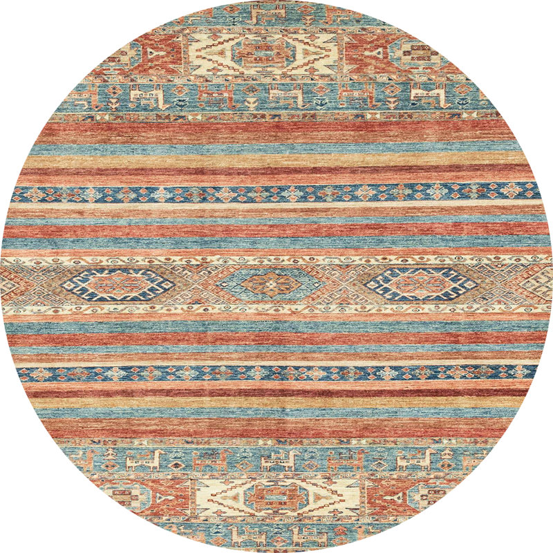 Abstract Indoor Rug, Round 4'