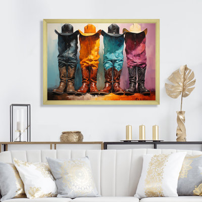Popart, chapeaux et bottes de cowboy