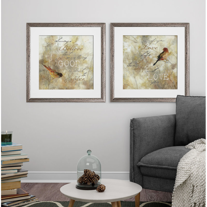 « nature notation », ensemble de 2 reproductions d’impressions encadrées, Cadre brun