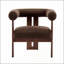 Chaise d'appoint moderne rembourrée avec accoudoirs ronds avec finition en velours pour un confort luxueux et un design élégant-537595524