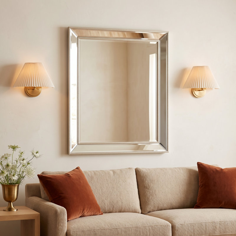 Rectangle Mirror, 33.55" x 28", Silver