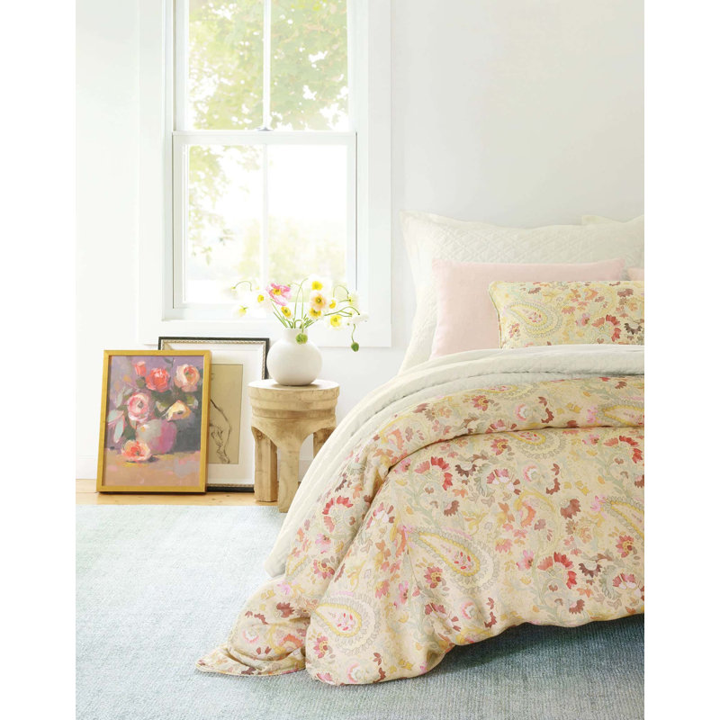 Ines Linen Duvet Cover, King Duvet Cover, Yellow