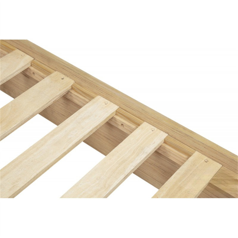 Tête de lit plateforme en bois très grand Eastern avec panneaux cannelés - Design minimaliste moderne, finition chêne clair