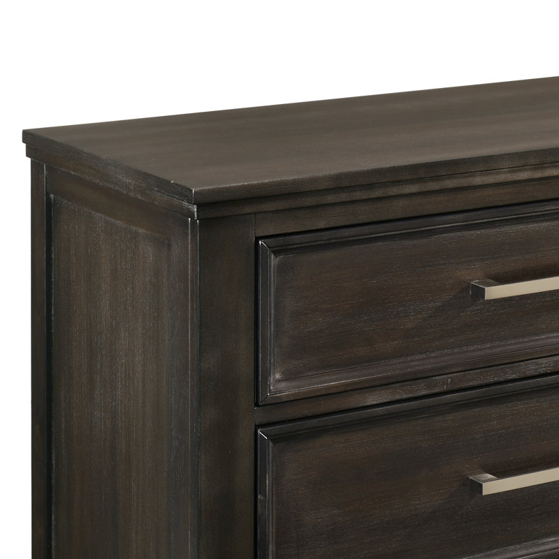 Ensemble de chambre à coucher 3 pièces en bois avec commode Andover, muscade, 2 pièces Andover, Brun
