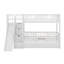 Lit superposé simple avec escalier de rangement, glissade et lit gigogne, cadre de lit superposé en bois massif avec barrières de sécurité-133667948