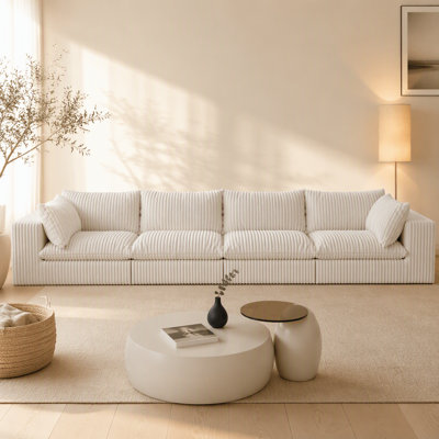 Cloud Sofa with Feather-Filled Cushions, Modular & No Assembly