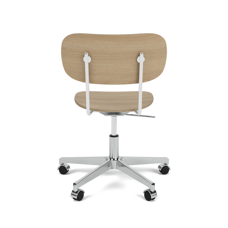 Co Swivel Task Chair, Natural Oak/Silver
