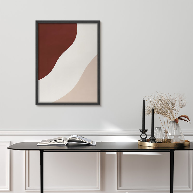 Reproduction d'art encadrée abstraite pour décoration intérieure moderne - 8 po x 10 po, H 10 po x l 8 po, Noir