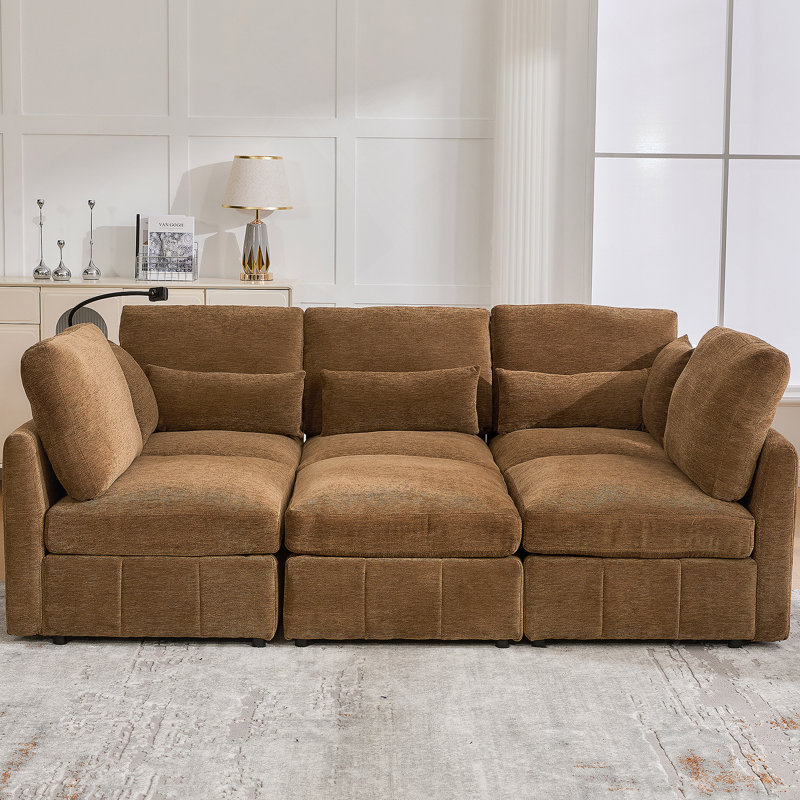 Canapé modulaire Modern, Chenille brun