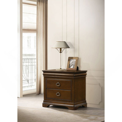 Table de chevet 2 tiroirs Brown Cherry