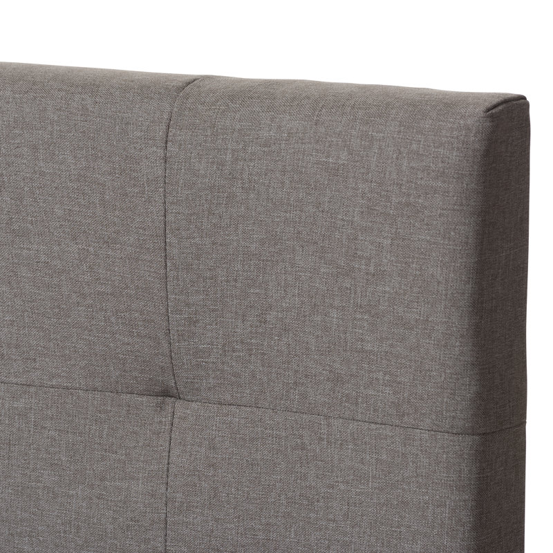 Upholstered Platform Bed, Light Gray