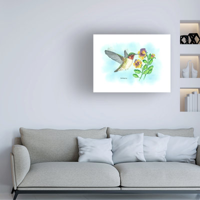 Dave Bartholet Pansies and Humming Bird Canvas Art