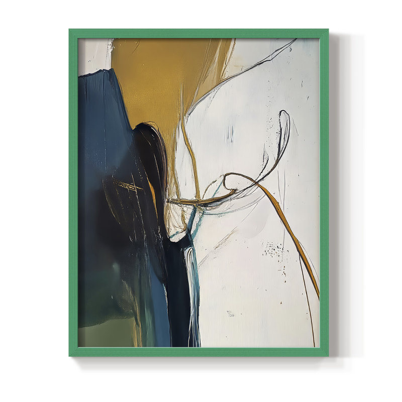 Reproduction encadrée ABSTRACT Series DCX - bois massif, Vert, H 11 po x l 9 po