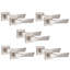  5 Pairs Modern Aura Premium Design Door Handles on Square Rose with 3" Ball Bearing Hinges and 2.5" Tubular Latch