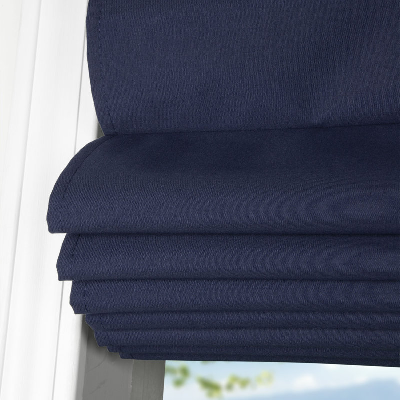 Navy Cordless Fabric Blackout Roman Shade 24" x 60"