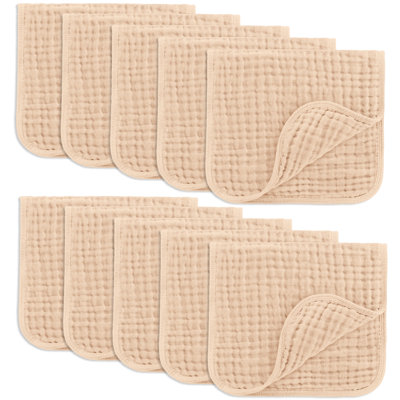 Comfy Cubs Muslin Burp Cloths 20" x 10"  - Large, 6-Layer, Ultra Absorbent 100% Cotton for Baby Spit-Up, Drool, and Messes