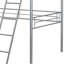 Lit mezzanine simple de style contemporain avec espace ouvert sous la structure métallique, argent-860689918