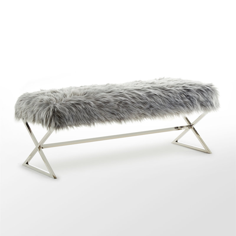 Banc rembourré Evonne, Gris