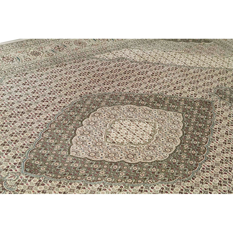 Tapis ivoire et ivoire noué à la main de haute qualité