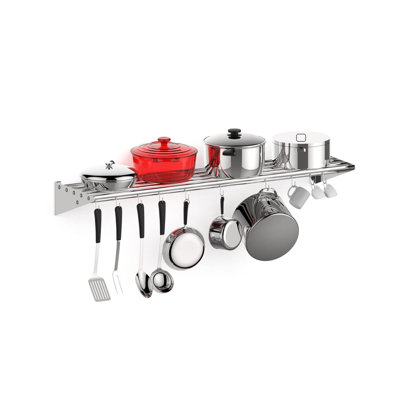 Coppins Steel Rectangle Wall Mounted Pot Rack