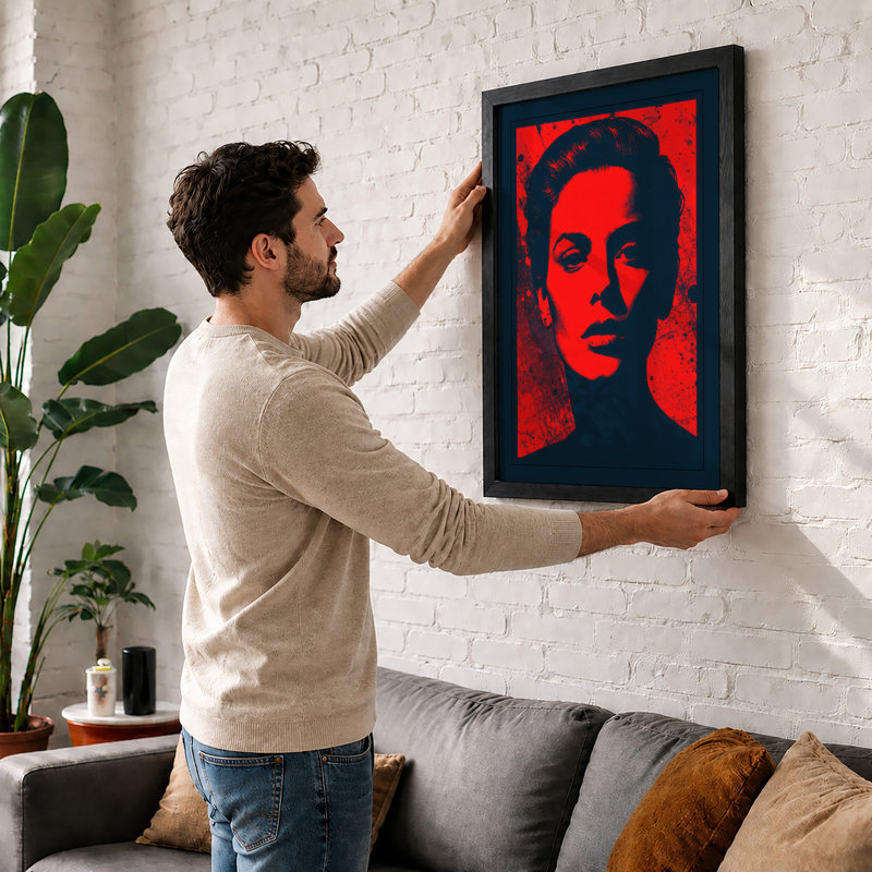 Bold Profile Portrait Modern - Print, A2 - 59.4 x 42.0 cm, White