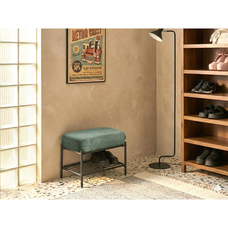 Shoe Bench Allishia Fabric, Green