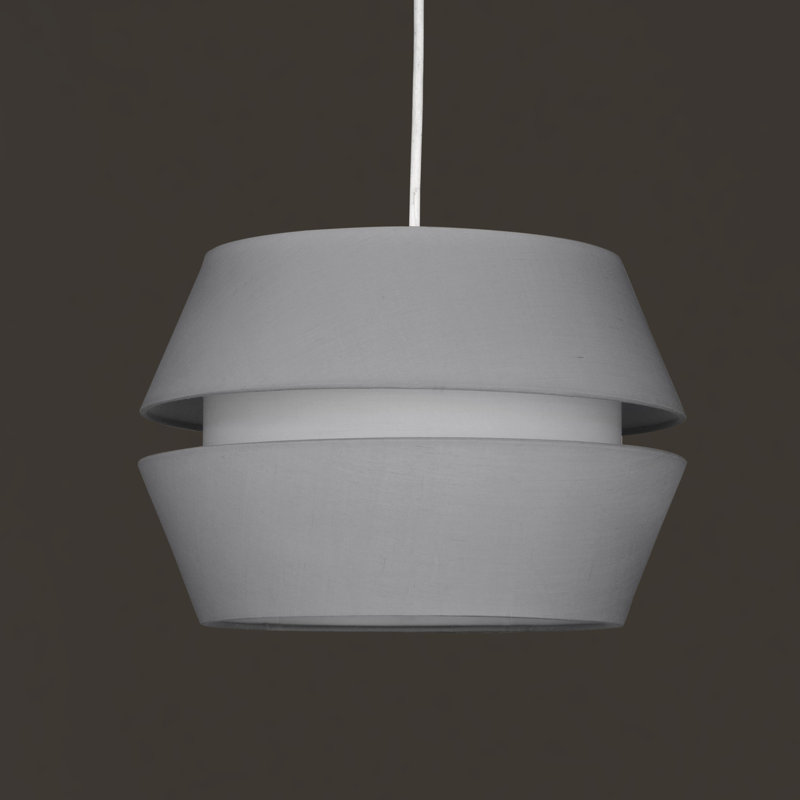 Karen 20cm H Cotton Novelty Pendant Shade ( Uno ), Grey