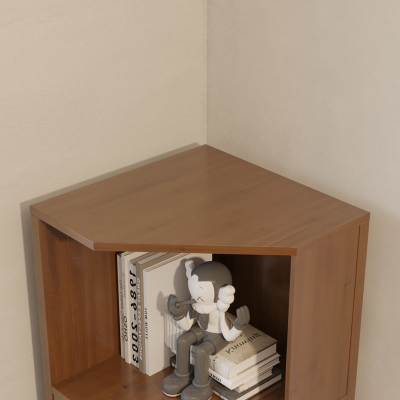 Ilana Corner Bookcase Corner Bookshelf Storage Rack, (4 Shelves) 58.5"H x 13.8"W x 13.8"D