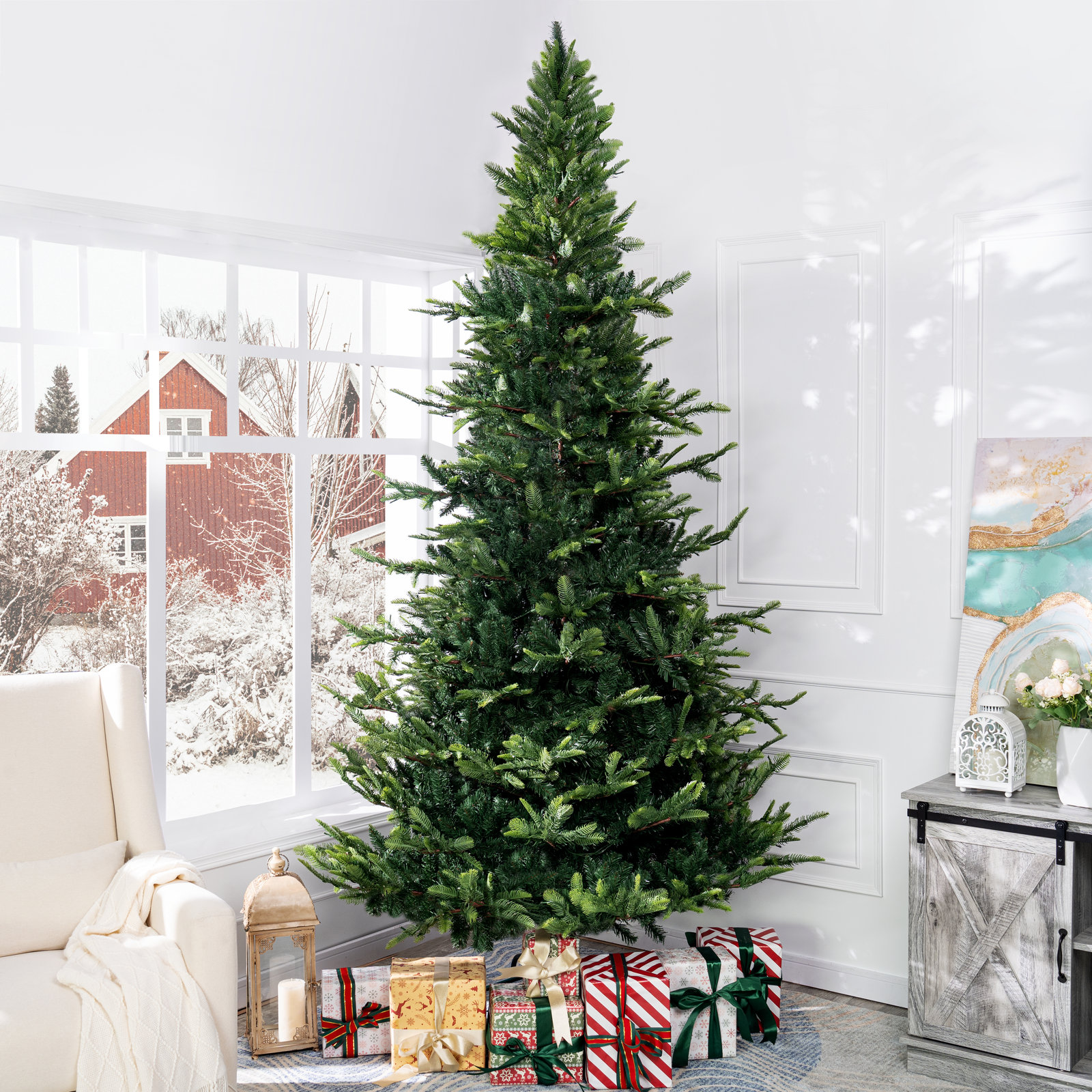 9' Pre-Lit Spruce Christmas Tree, 9 ft