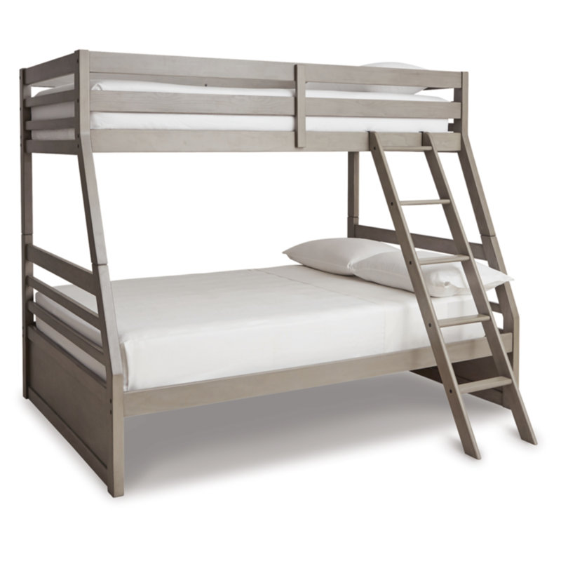 Light Gray Full/Double Wood Frame Bed with Drawer