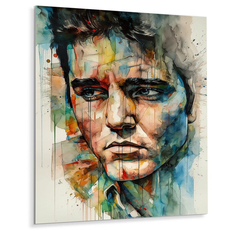 Celebrity Elvis Illustration - célébrité, art mural en métal, H 32 po x l 24 po x P 1 po