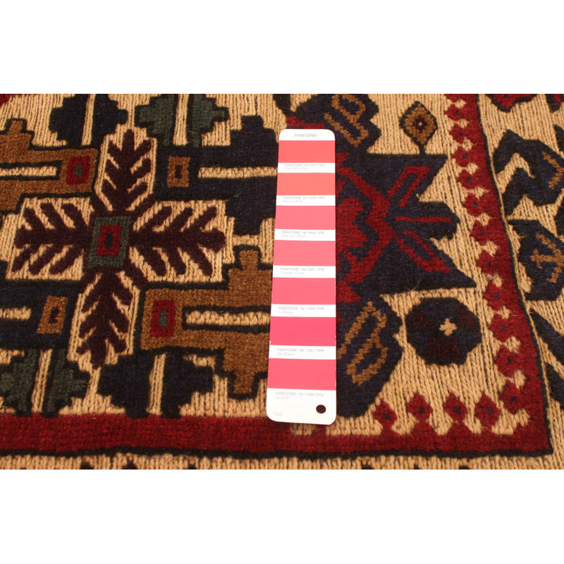Tapis décoratif en laine noué à la main de conception unique 4 pi 1 po x 6 pi Cathlean New Age