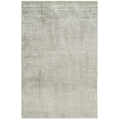 Mcelroy Hand Knotted Viscose Fog Rug
