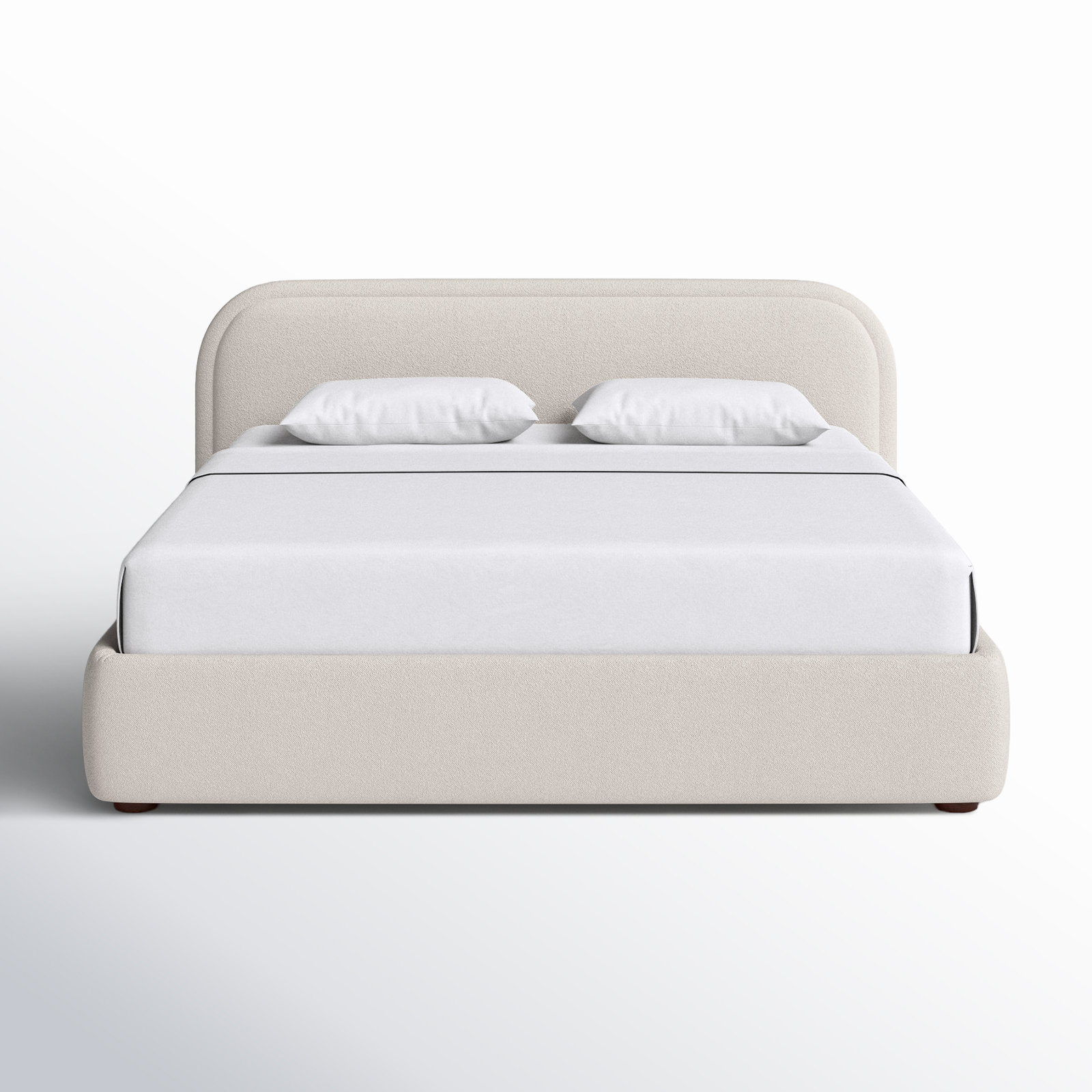 Shonda Upholstered Low Profile Platform Bed, Oatmeal, King