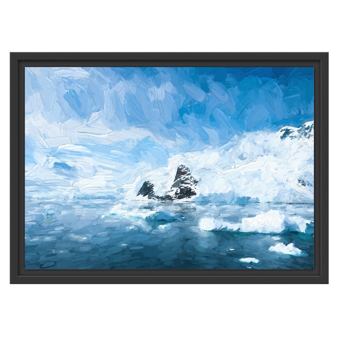 Gerahmtes Wandbild Winterlandschaft in der Antarktis