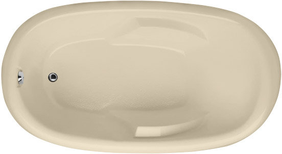 Kimberly 66'' L Soaking Bathtub, Bone, Satin Chrome
