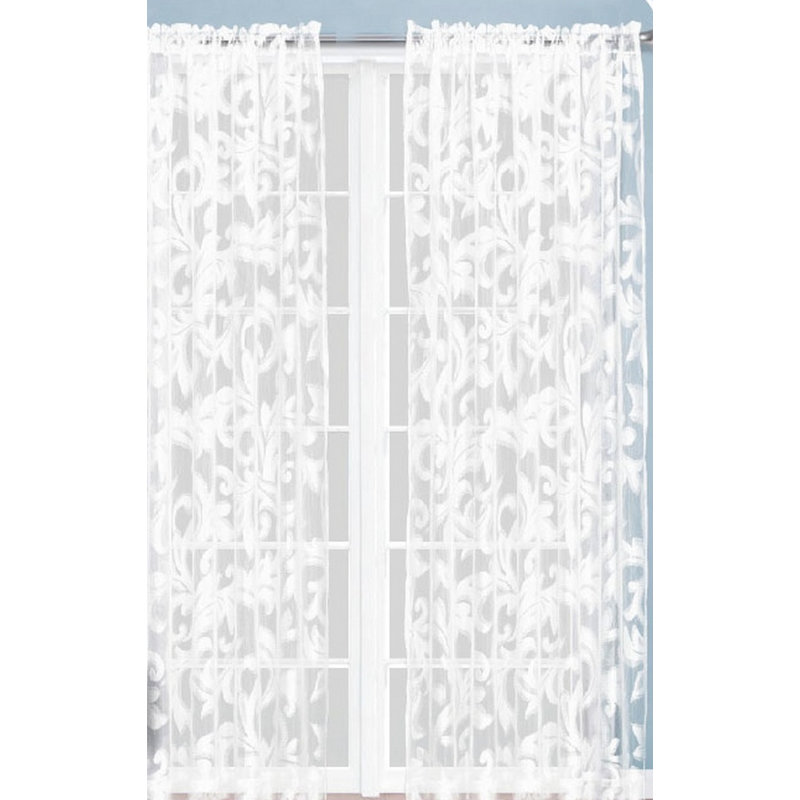 Panneaux de rideaux transparents à motif floral, L 52 po x L 84 po