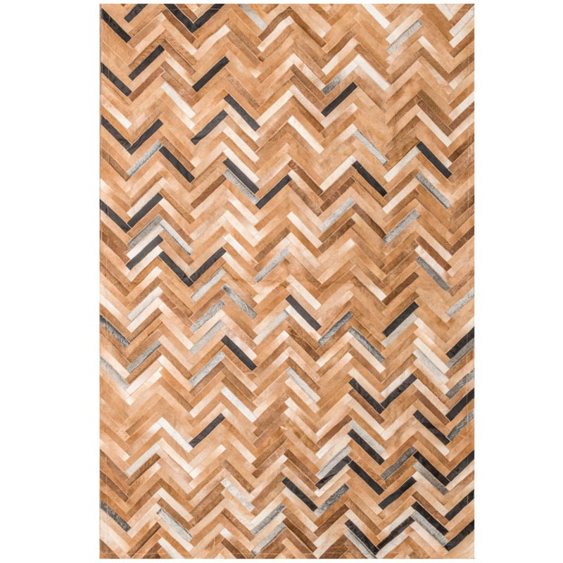 Art Hide Cowhide Area Rug in Orange, Rectangle 10' x 14'