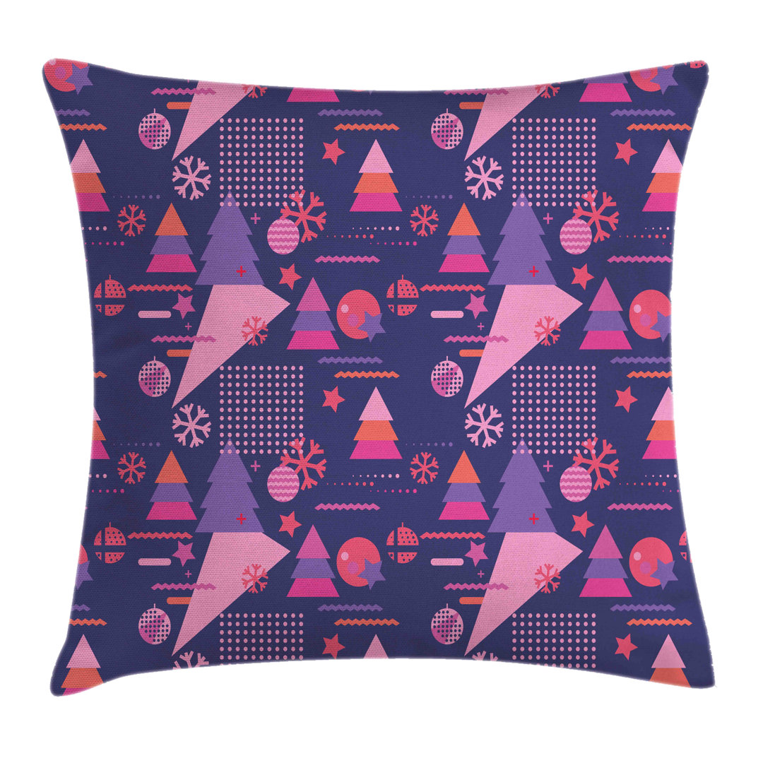 Kissenbezug, Weihnachten Themed Shapes, Geometrisch, Dark Indigo Coral Pink