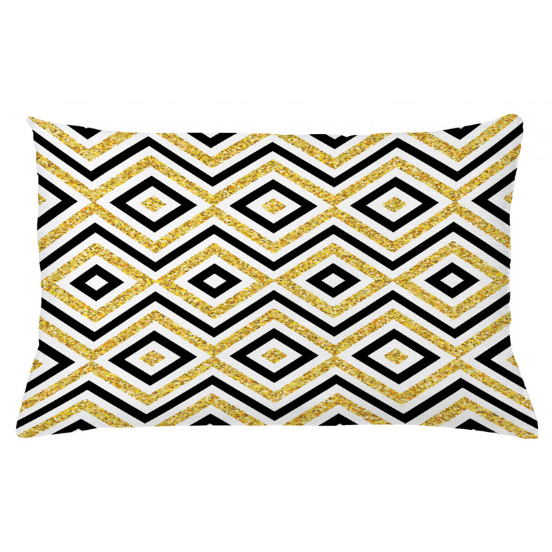 Housse de coussin lombaire géométrique intérieur/extérieur, 16 po x 26 po