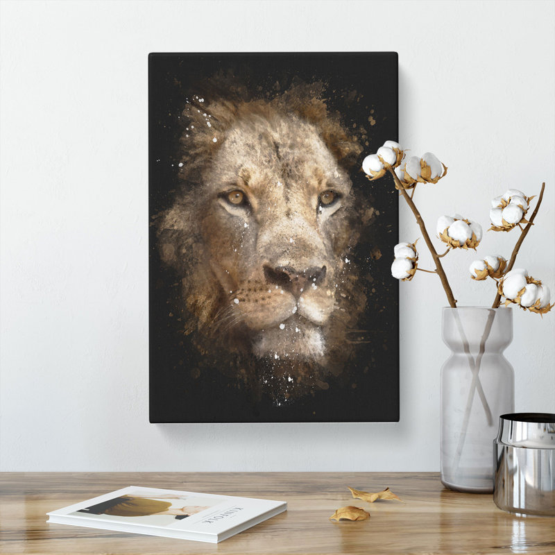 Face of a Lion - Wrapped Canvas, 76cm H x 50cm W x 3cm D