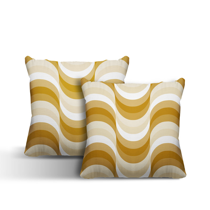 No Decorative Addition Outdoor Reversible Throw Pillow, 19" x 19", Yellow