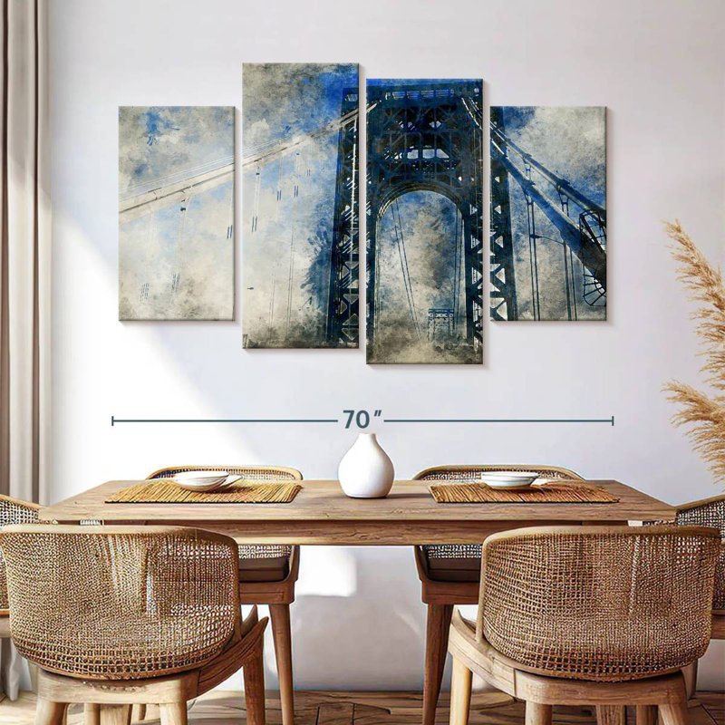 Lilie Abstract Bridge, 42" H x 68" W