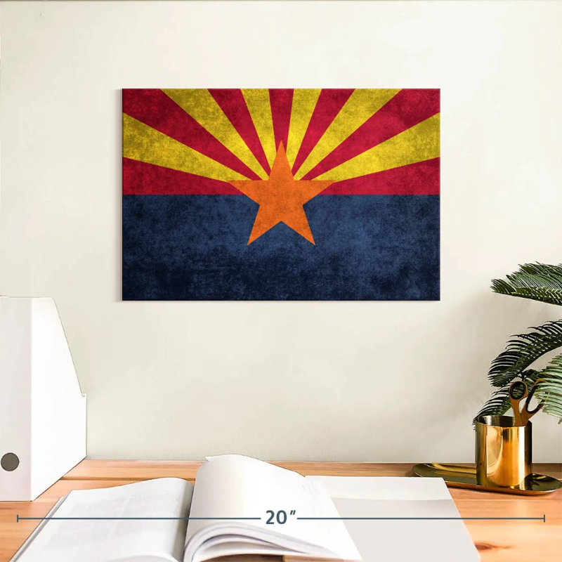 Borges, grunge, drapeau de l'Arizona, H 8 po x l 12 po