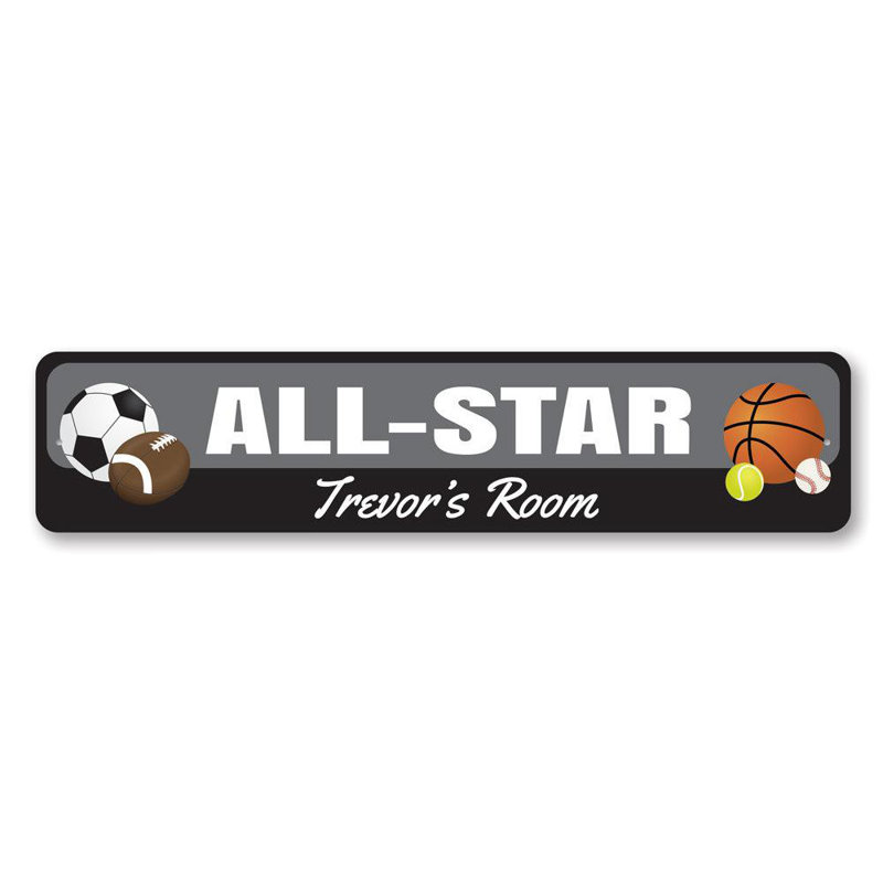 Plaque en aluminium All Star Sports, H 4 po x l 18 po x P 0,04 po
