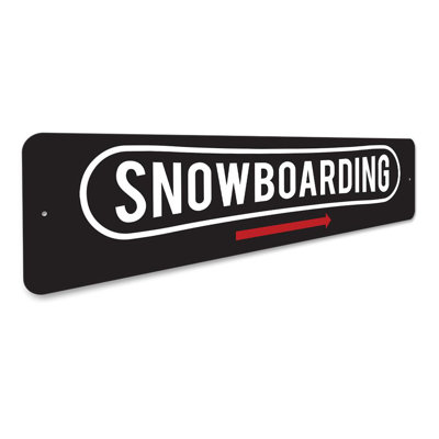 Snowboarding Arrow Aluminum Sign