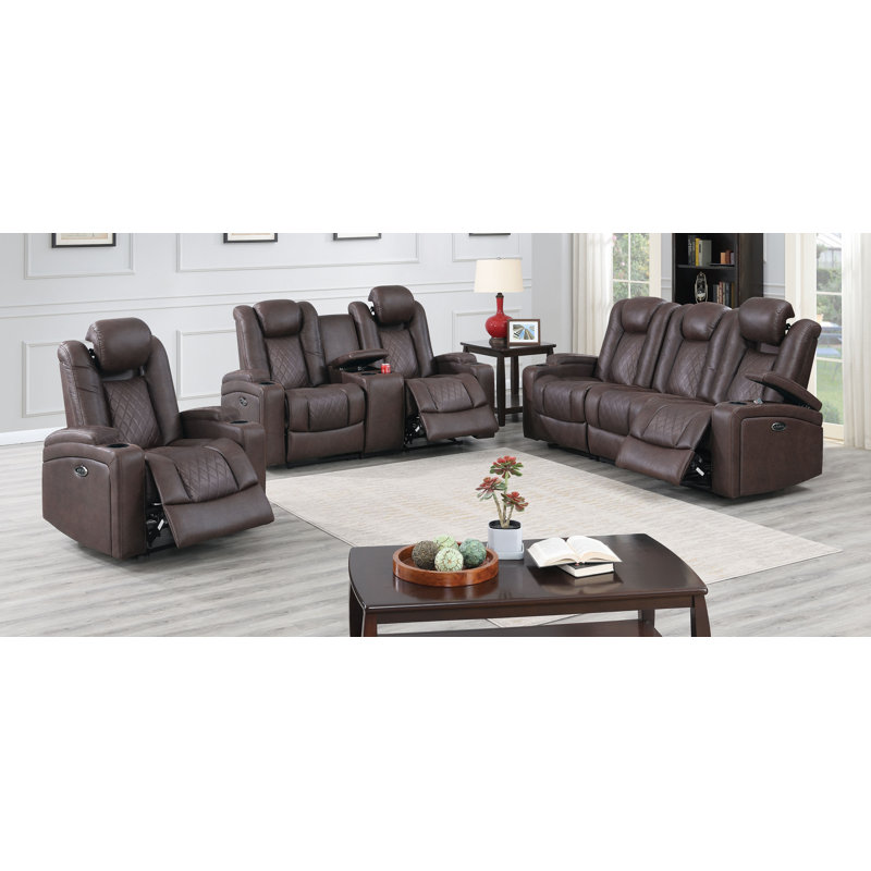 LurLine 3 - Piece Faux Leather Living Room Set