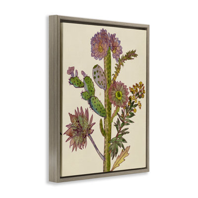 «Neon Blooms Cactus», art mural sur toile flottante noire, design par Melissa Wang